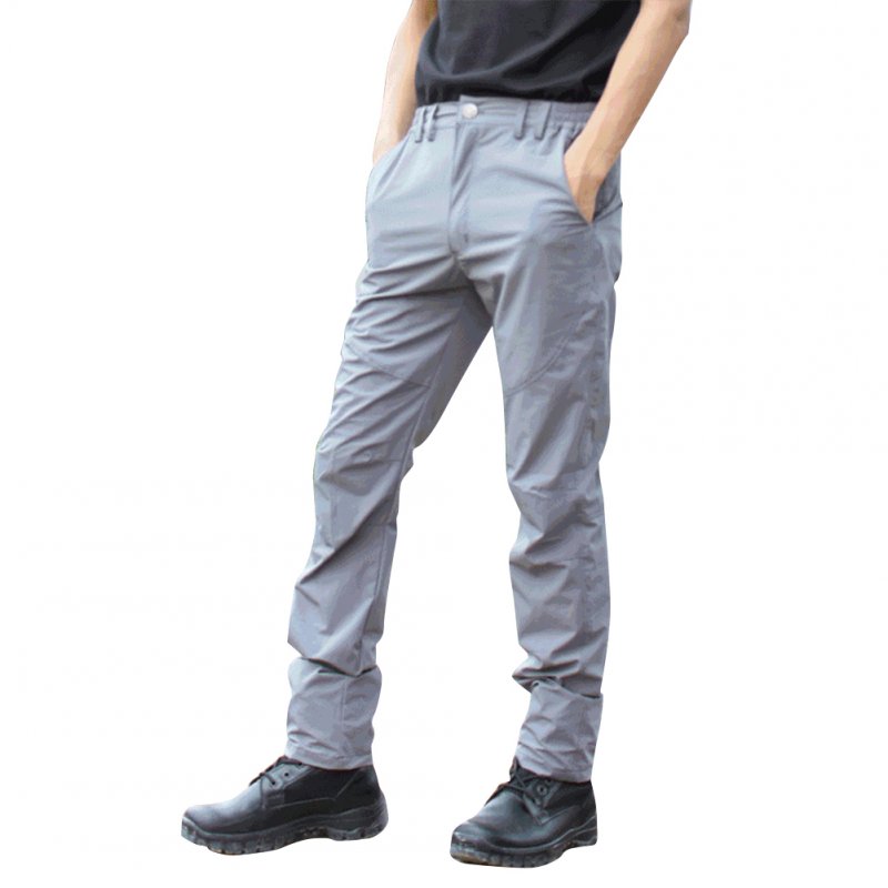 Men Thin Wear Resistant Cargo Pants with Pockets gray_S