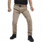 Men Thin Wear Resistant Cargo Pants with Pockets Khaki L