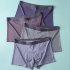 Men Underwear Plus Size Loose Modal Seamless Underpants Middle Waist Solid Color Breathable Underwear light purple L  45 57 5kg 