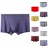 Men Underwear Plus Size Loose Modal Seamless Underpants Middle Waist Solid Color Breathable Underwear light purple XL  57 5 70kg 