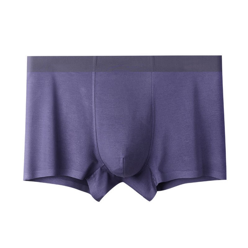 Men Underwear Plus Size Loose Modal Seamless Underpants Middle Waist Solid Color Breathable Underwear Medium grey 3XL (82.5-95kg)