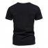 Men V neck T shirt Short sleeved Solid Color Casual Fake Two piece Bottoming Shirt dark gray XL
