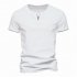 Men V neck T shirt Short sleeved Solid Color Casual Fake Two piece Bottoming Shirt dark gray XL