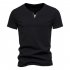 Men V neck T shirt Short sleeved Solid Color Casual Fake Two piece Bottoming Shirt dark gray XL