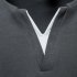 Men V neck T shirt Short sleeved Solid Color Casual Fake Two piece Bottoming Shirt White XL