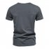 Men V neck T shirt Short sleeved Solid Color Casual Fake Two piece Bottoming Shirt White XL