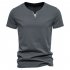 Men V neck T shirt Short sleeved Solid Color Casual Fake Two piece Bottoming Shirt White XL