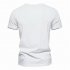 Men V neck T shirt Short sleeved Solid Color Casual Fake Two piece Bottoming Shirt dark gray L