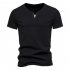 Men V neck T shirt Short sleeved Solid Color Casual Fake Two piece Bottoming Shirt dark gray L
