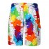 Men Vivid Colorful Large Size Beach Shorts Breathable Quick drying Fashion Shorts as shown XL