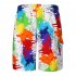 Men Vivid Colorful Large Size Beach Shorts Breathable Quick drying Fashion Shorts as shown XL