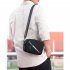 Men Waist Bag Handbag Satchel Double Layer Waterproof Removable Single Shoulder Strap Black