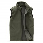 Men Warm Full Zip Casual Fleece Vest -Green M