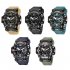 Men Watch Multi functional 50m Waterproof LED Digital Dual Display Electronic Sports Wrist Watch 8072 Black Gray