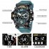 Men Watch Multi functional 50m Waterproof LED Digital Dual Display Electronic Sports Wrist Watch 8072 Black Gray