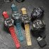 Men Watch Multi functional 50m Waterproof LED Digital Dual Display Electronic Sports Wrist Watch 8072 Black Gray