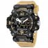 Men Watch Multi functional 50m Waterproof LED Digital Dual Display Electronic Sports Wrist Watch 8072 Black Gray
