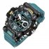 Men Watch Multi functional 50m Waterproof LED Digital Dual Display Electronic Sports Wrist Watch 8072 Black Gray