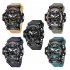 Men Watch Multi functional 50m Waterproof LED Digital Dual Display Electronic Sports Wrist Watch 8072 Black Gray