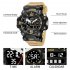 Men Watch Multi functional 50m Waterproof LED Digital Dual Display Electronic Sports Wrist Watch 8072 Black Gray