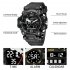 Men Watch Multi functional 50m Waterproof LED Digital Dual Display Electronic Sports Wrist Watch 8072 Black Gray