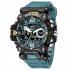 Men Watch Multi functional 50m Waterproof LED Digital Dual Display Electronic Sports Wrist Watch 8072 Black Gray