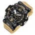 Men Watch Multi functional 50m Waterproof LED Digital Dual Display Electronic Sports Wrist Watch 8072 Black Gray