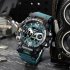 Men Watch Multi functional 50m Waterproof LED Digital Dual Display Electronic Sports Wrist Watch 8072 Black Gray