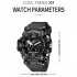 Men Watch Multi functional 50m Waterproof LED Digital Dual Display Electronic Sports Wrist Watch 8072 Black Gray