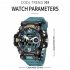 Men Watch Multi functional 50m Waterproof LED Digital Dual Display Electronic Sports Wrist Watch 8072 Blue
