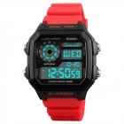 Men Watch Multifunction Waterproof Luminous Outdoor Sport Digital Watch red