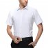 Men White Short Sleeve Business Casual Shirt white 44