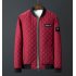 Men Winter Fashion Down Cotton Jacket Collar Jacket Cotton Coat Tops red L
