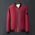 Men Winter Fashion Down Cotton Jacket Collar Jacket Cotton Coat Tops red L