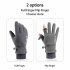 Men Winter Fleece Lined Gloves Waterproof Non slip Warm Touch Screen Gloves for Riding Hiking Two Finger Flip Black