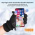 Men Winter Fleece Lined Gloves Waterproof Non slip Warm Touch Screen Gloves for Riding Hiking Full Finger Black