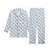 Men Winter Spring and Autumn Cotton Long Sleeve Casual Home Wear Pajamas Homewear 8801 blue XXXL