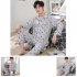 Men Winter Spring and Autumn Cotton Long Sleeve Casual Home Wear Pajamas Homewear 8801 red XXL