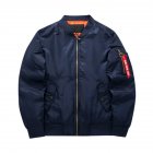 Men Winter Thick Jacket Warm Casual Cotton Short Coat Outwear Tops Navy blue M