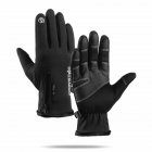 Men Winter Touch Screen Gloves Windproof Waterproof Fleece Lined Zipper Gloves
