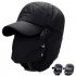 Men Winter Warm Ushanka Hat Fleeced Thick Cap with Earflaps and Mask Windproof Outdoor Cycling Hat gray adjustable