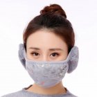 Men Women 2 in 1 Winter Fashion Warm Lace Protect Ears Cycling Windproof Anti-Dust Mouth Face Mask gray
