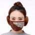 Men Women 2 in 1 Winter Fashion Warm Lace Protect Ears Cycling Windproof Anti Dust Mouth Face Mask gray