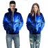 Men Women 3D Blue Wolf Digital Printing Hooded Sweatshirt Blue wolf L