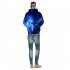 Men Women 3D Blue Wolf Digital Printing Hooded Sweatshirt Blue wolf M