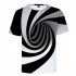 Men Women 3D Hypnosis Swirl Printing Short Sleeve T Shirt  as shown XL