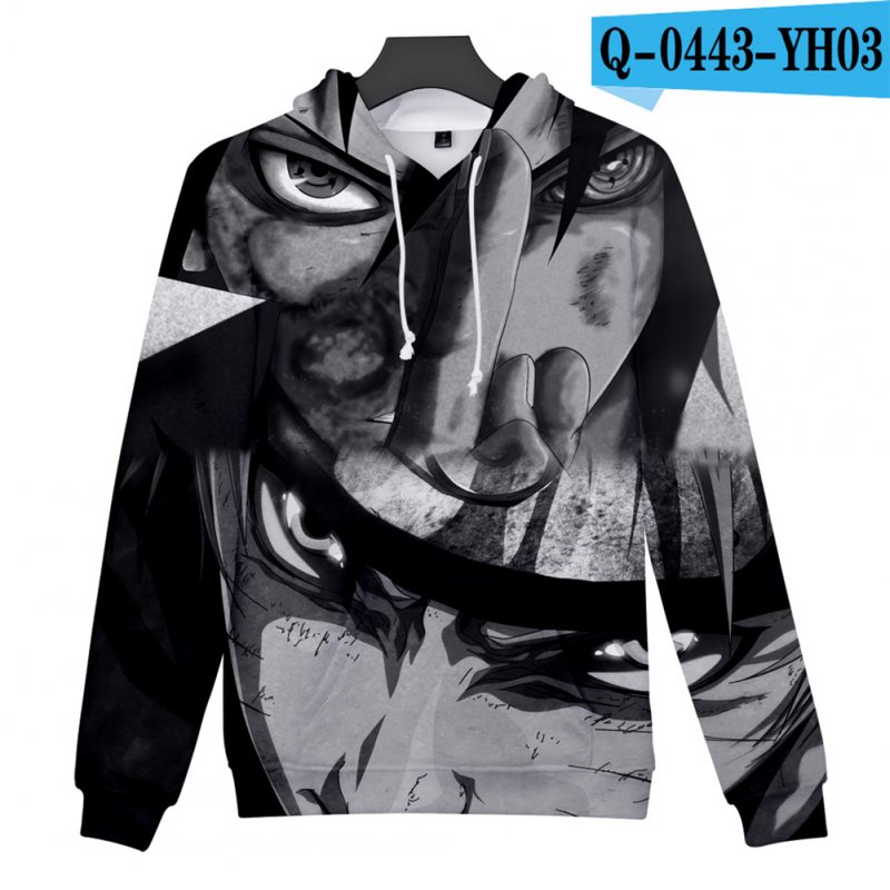 Men Women 3D Naruto Series Digital Printing Loose Hooded Sweatshirt Q-0443-YH03 B_L