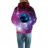 Men Women 3D Print Outer Space Swirl Hoodie Fashionable Starry Hooded Pullover Top Purple swirl XXXL