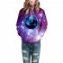 Men Women 3D Print Outer Space Swirl Hoodie Fashionable Starry Hooded Pullover Top Purple swirl XL