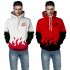 Men Women 3D Printing Casual Hooded Sweatshirt  red XL